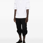 T-shirt con mezza zip e dettaglio a volant in bianco Simone rocha - uomo 