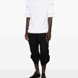 T-shirt con mezza zip e dettaglio a volant in bianco Simone rocha - uomo 
