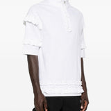 T-shirt con mezza zip e dettaglio a volant in bianco Simone rocha - uomo 
