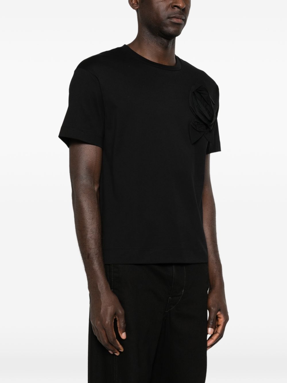 T-shirt con applicazioni di fiori in nero Simone rocha - uomo 