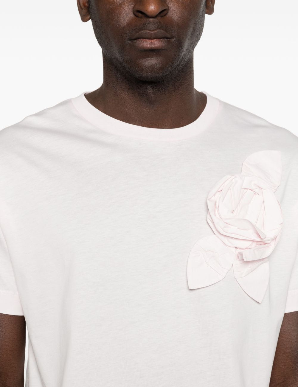 T-shirt con applicazioni di fiori in rosa Simone rocha - uomo 