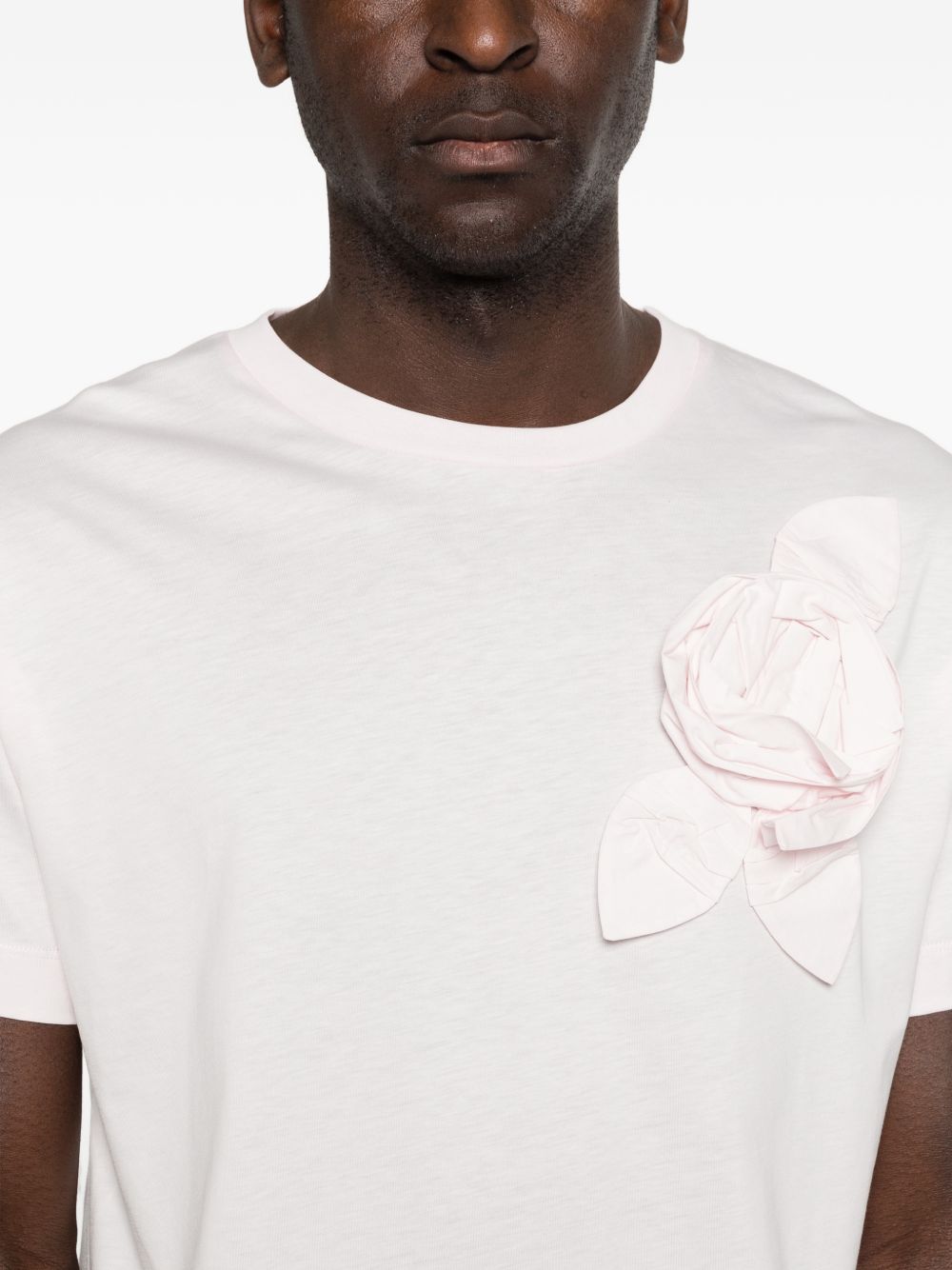T-shirt con applicazioni di fiori in rosa Simone rocha - uomo 