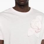 T-shirt con applicazioni di fiori in rosa Simone rocha - uomo 