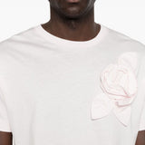 T-shirt con applicazioni di fiori in rosa Simone rocha - uomo 
