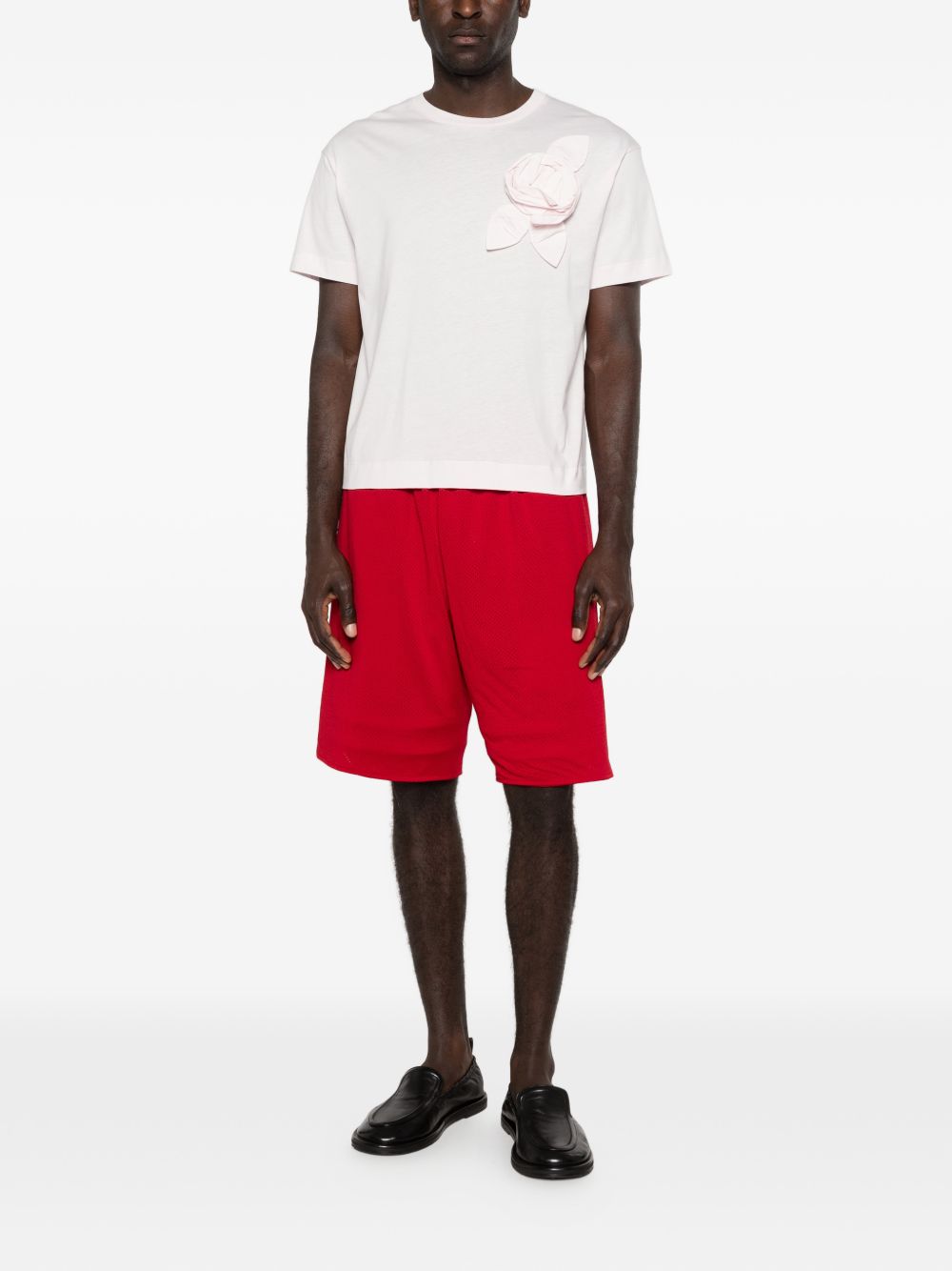T-shirt con applicazioni di fiori in rosa Simone rocha - uomo 