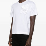 T-shirt con applicazioni di fiori in bianco Simone rocha - uomo 