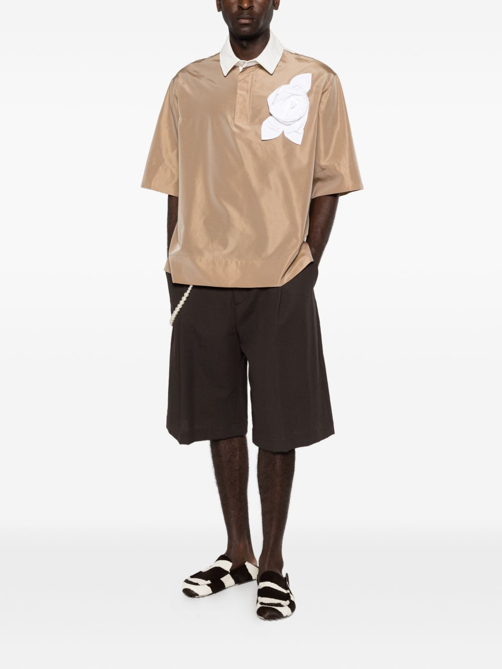 Top con applicazioni floreali in marrone Simone rocha - uomo 