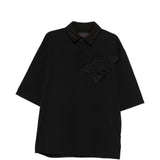 Polo con applicazioni di fiori in nero Simone rocha - uomo 