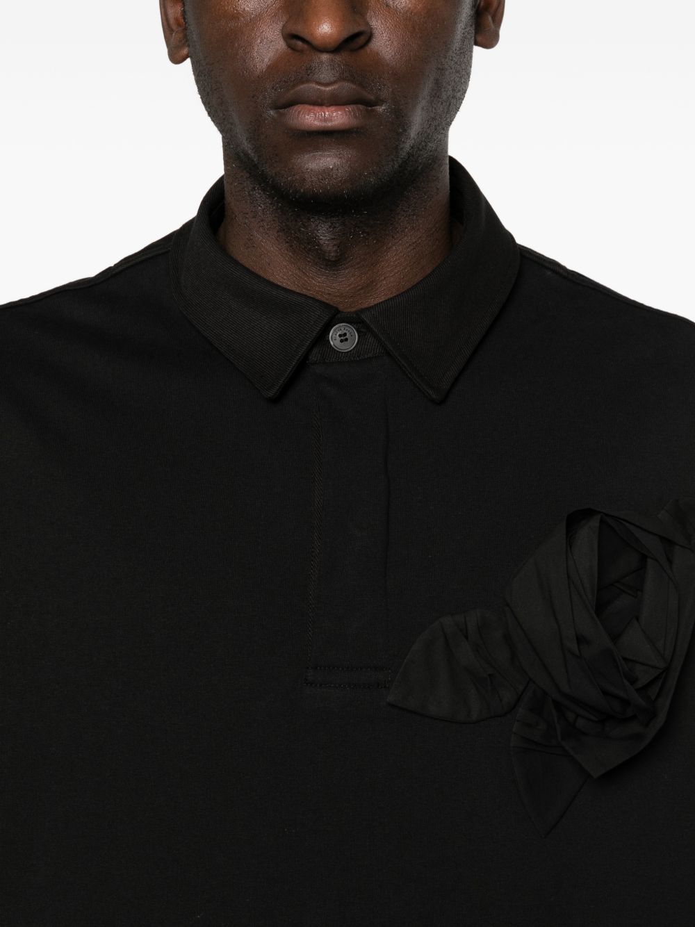 Polo con applicazioni di fiori in nero Simone rocha - uomo 