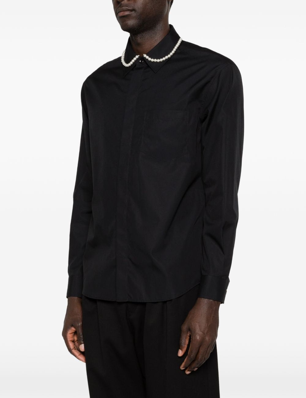 Camicia con decorazione di perline in nero Simone rocha - uomo 