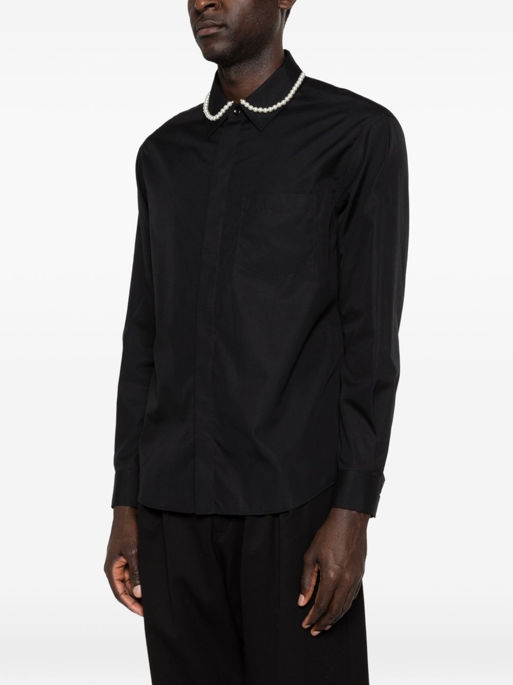 Camicia con decorazione di perline in nero Simone rocha - uomo 