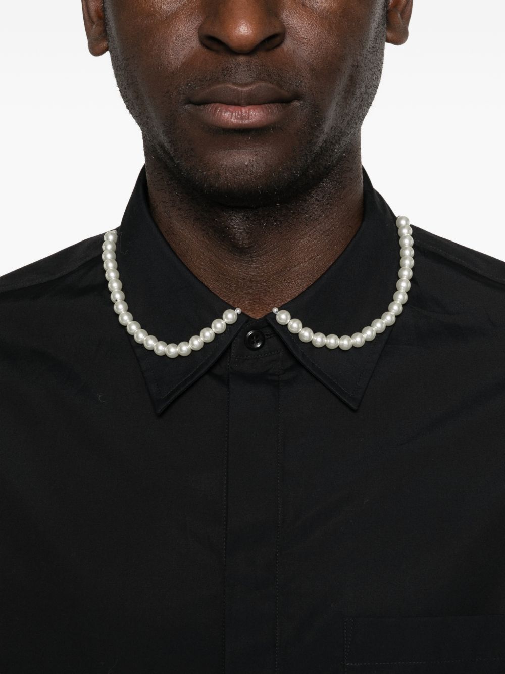 Camicia con decorazione di perline in nero Simone rocha - uomo 