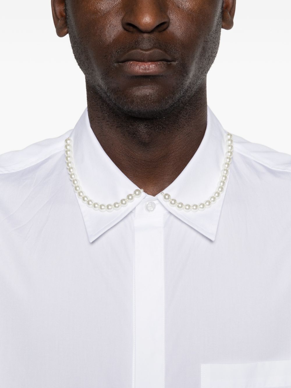 Camicia con decorazione di perline in bianco Simone rocha - uomo 