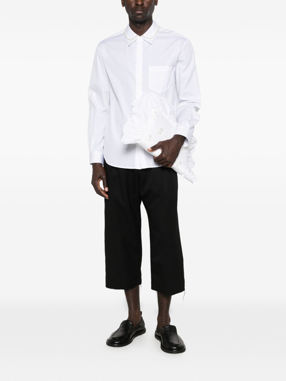 Camicia con decorazione di perline in bianco Simone rocha - uomo 