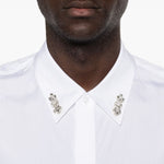 Camicia con decorazione di cristalli in bainco Simone rocha - uomo 