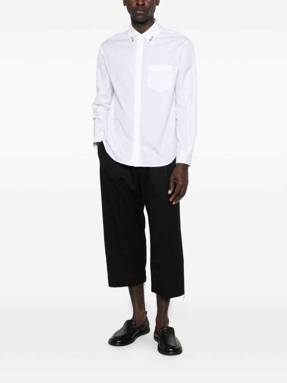 Camicia con decorazione di cristalli in bainco Simone rocha - uomo 