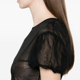 Top con maniche a sbuffo e volant in nero Simone rocha - donna 