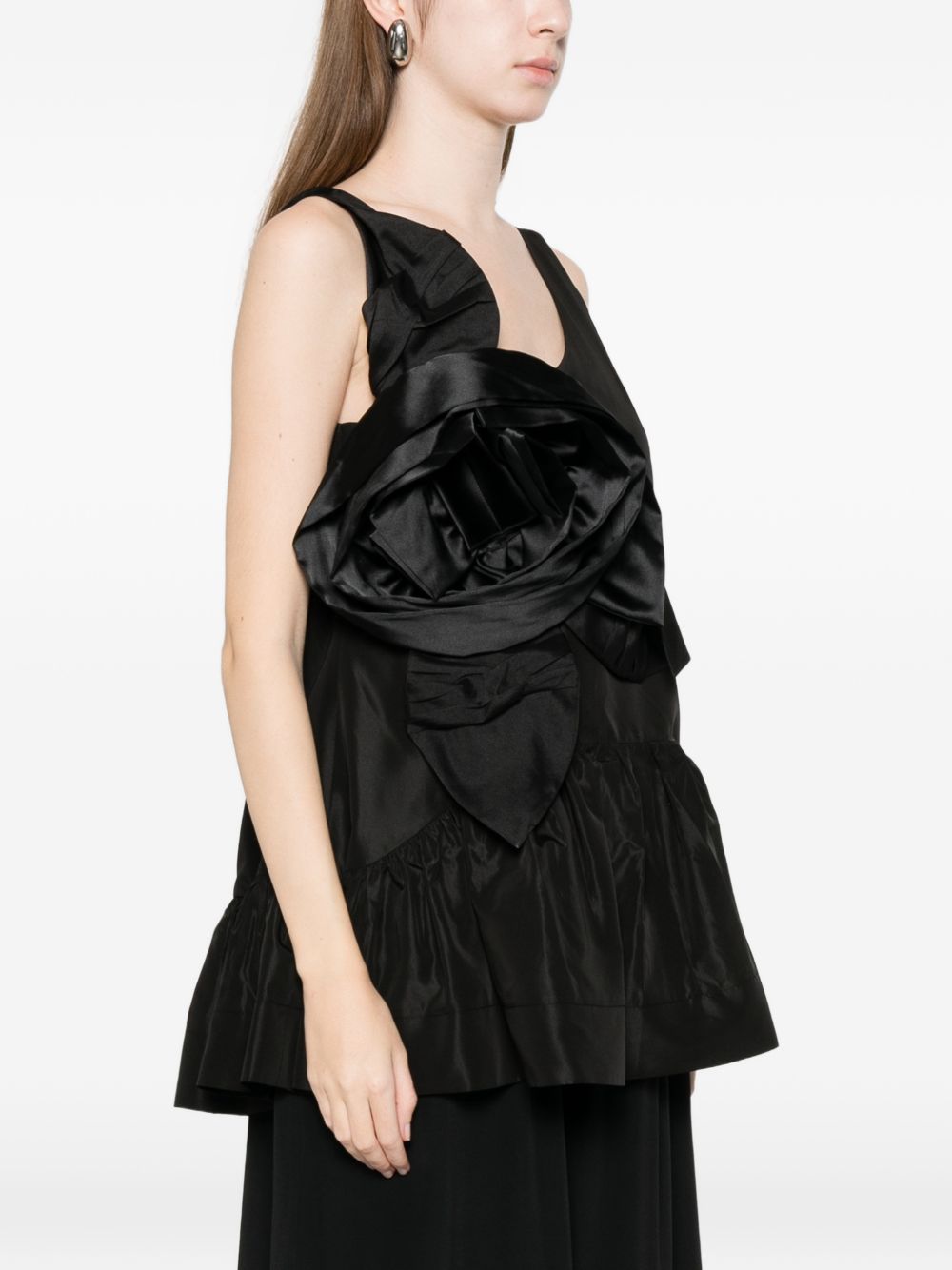 Top con applicazione a fiori in nero Simone rocha - donna 