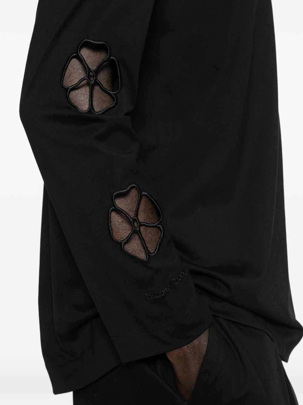 T-shirt a manica lunga con taglio in nero Simone rocha - uomo 