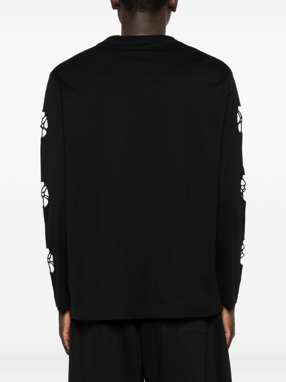 T-shirt a manica lunga con taglio in nero Simone rocha - uomo 