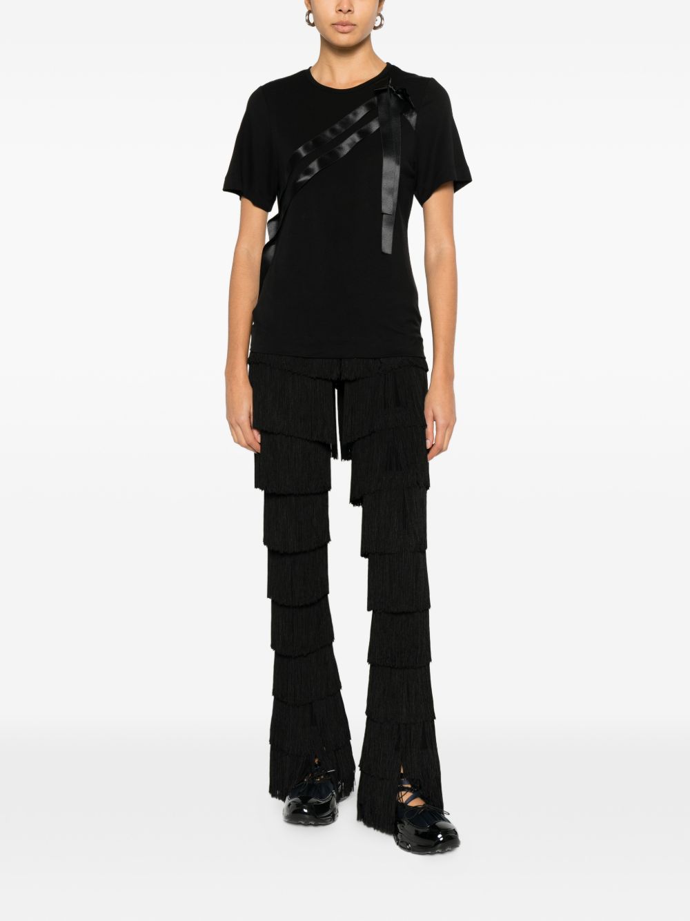 T-shirt con fiocco in nero Simone Rocha - donna 