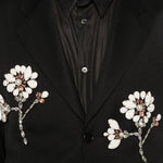 Giacca monopetto con applicazioni floreale in nero Simone rocha - donna 
