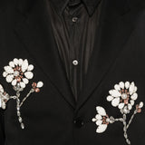 Giacca monopetto con applicazioni floreale in nero Simone rocha - donna 