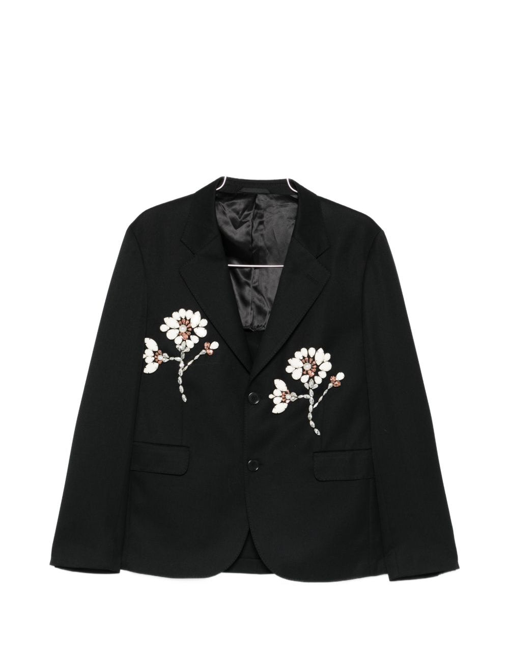 Giacca monopetto con applicazioni floreale in nero Simone rocha - donna 