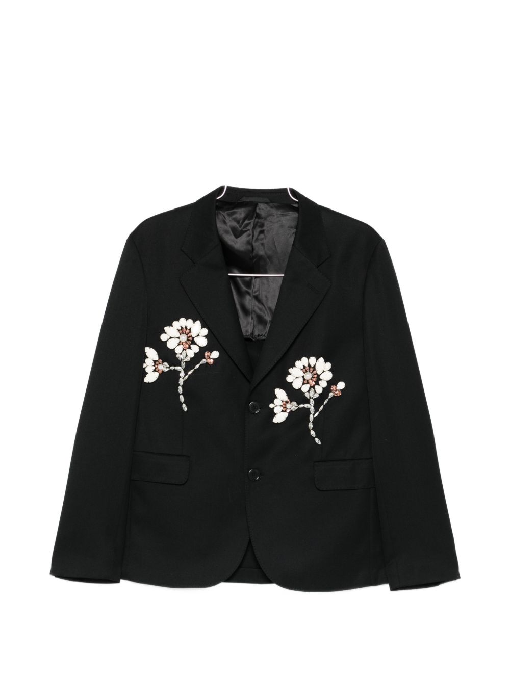 Giacca monopetto con applicazioni floreale in nero Simone rocha - donna 