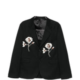 Giacca monopetto con applicazioni floreale in nero Simone rocha - donna 