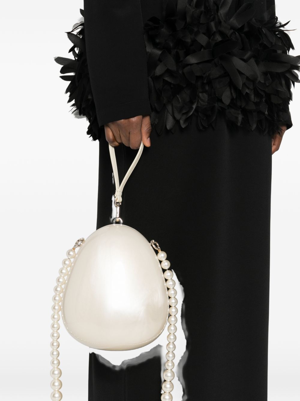 Borsa a mano egg grande in avorio Simone Rocha - donna 