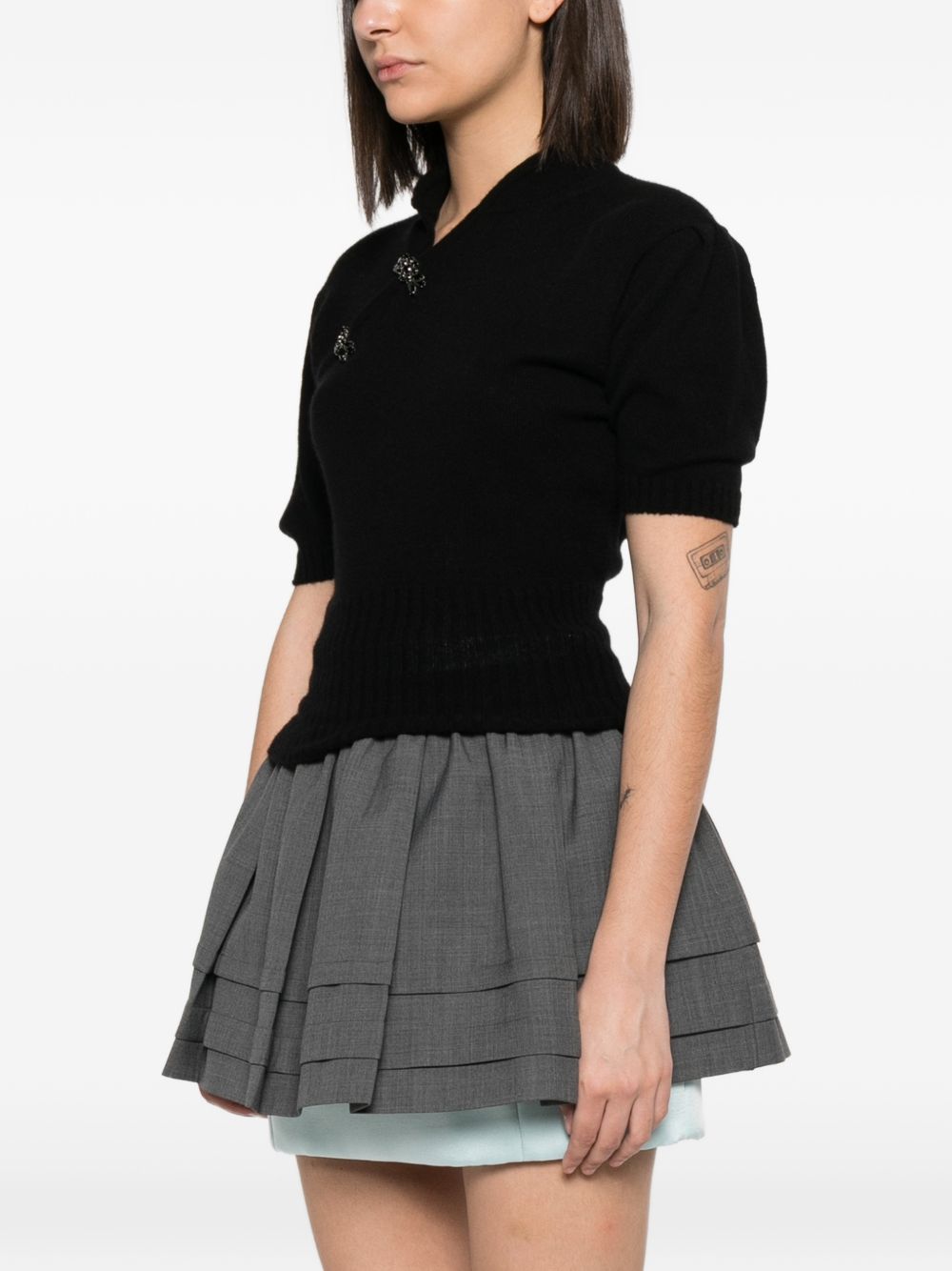 Top con decorazione in grigio Simone rocha - donna 