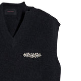 Gilet con scollo a v e cristalli in nero Simone rocha - uomo 