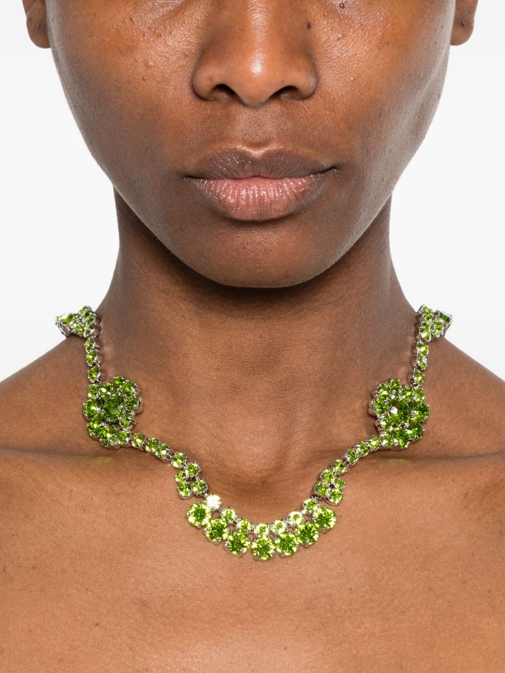 Collana con fiori di cristallo in verde Simone rocha - donna 