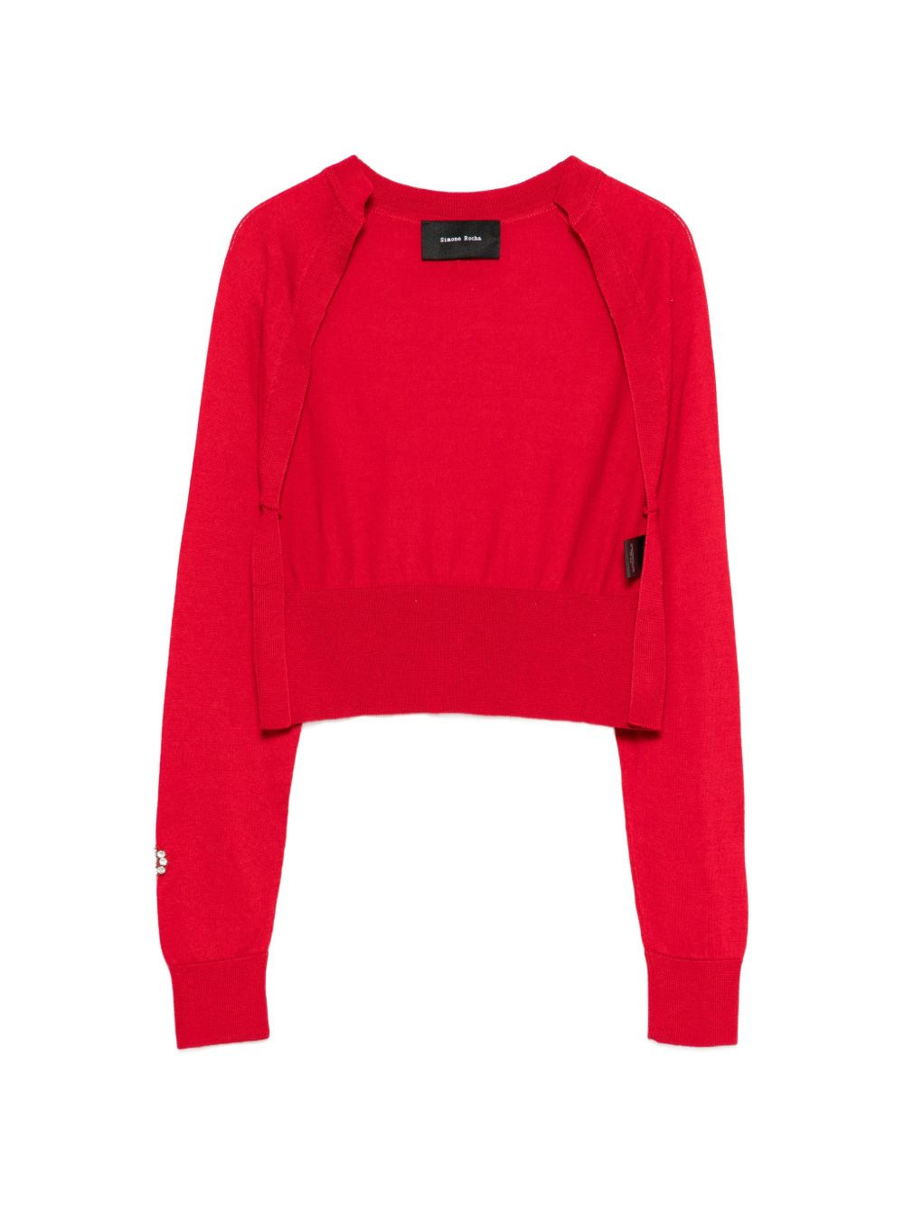 Cardigan con cristalli in rosso Simone rocha - donna 