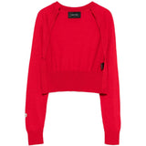 Cardigan con cristalli in rosso Simone rocha - donna 