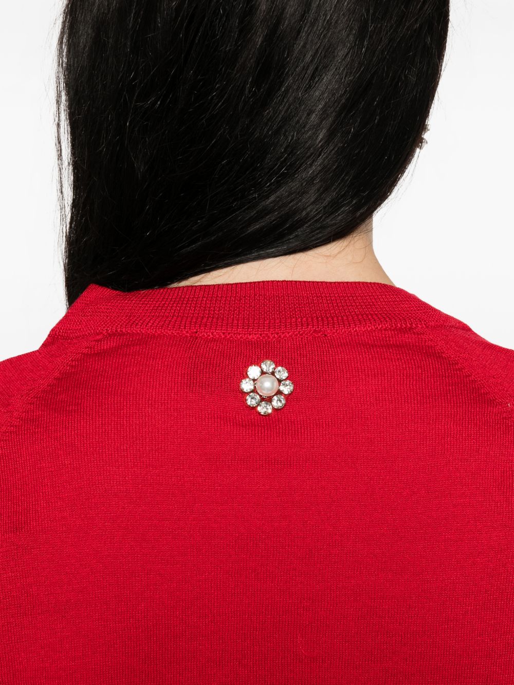 Cardigan con cristalli in rosso Simone rocha - donna 