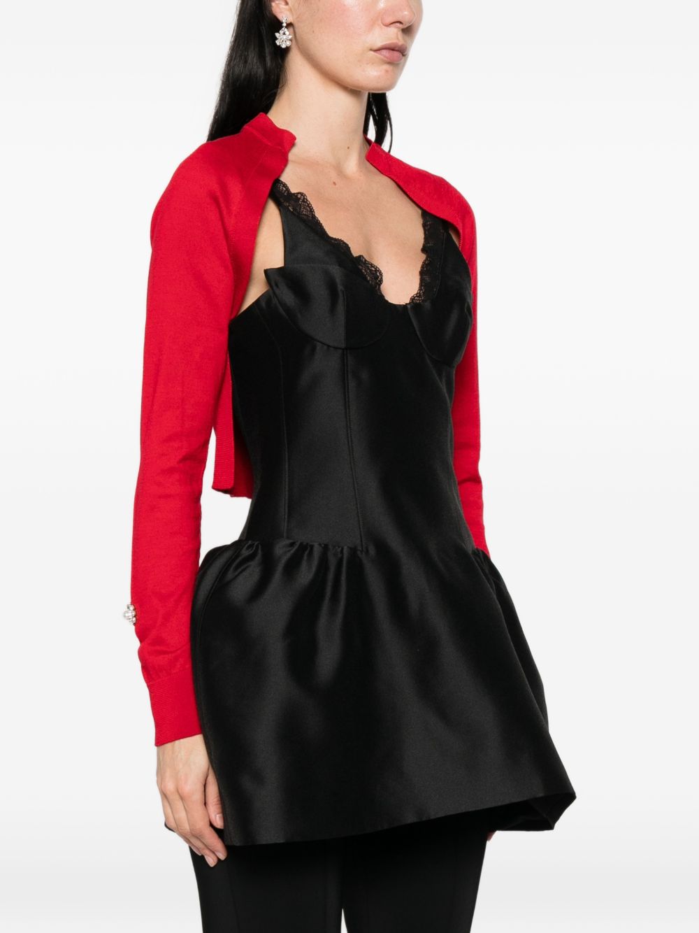 Cardigan con cristalli in rosso Simone rocha - donna 