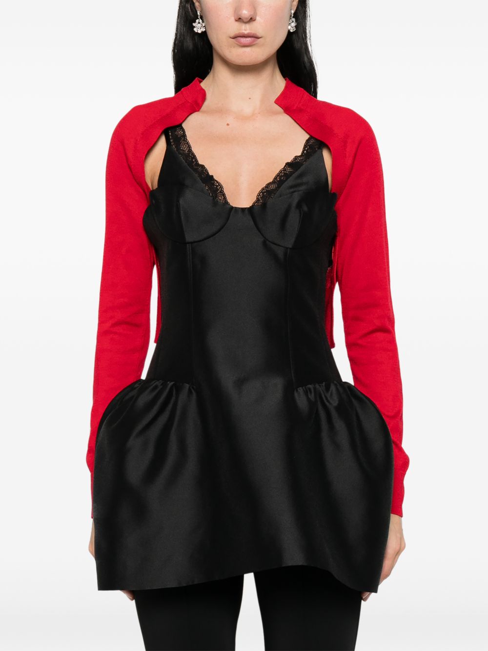 Cardigan con cristalli in rosso Simone rocha - donna 