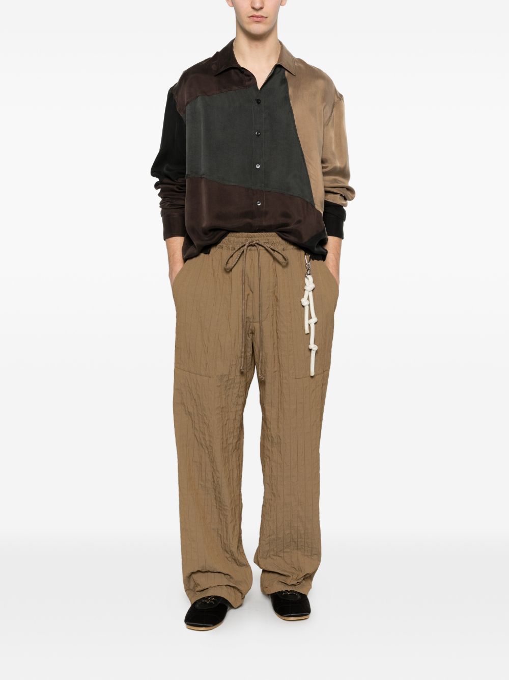 Pantaloni con coulisse in marrone Song for the mute - uomo 