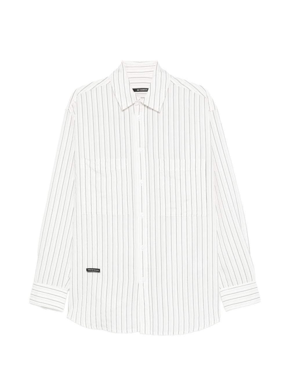 Camicia con taschino sul petto a righe in bianco Song for the mute - uomo 