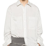Camicia con taschino sul petto a righe in bianco Song for the mute - uomo 