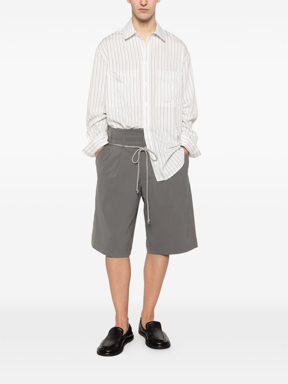 Camicia con taschino sul petto a righe in bianco Song for the mute - uomo 