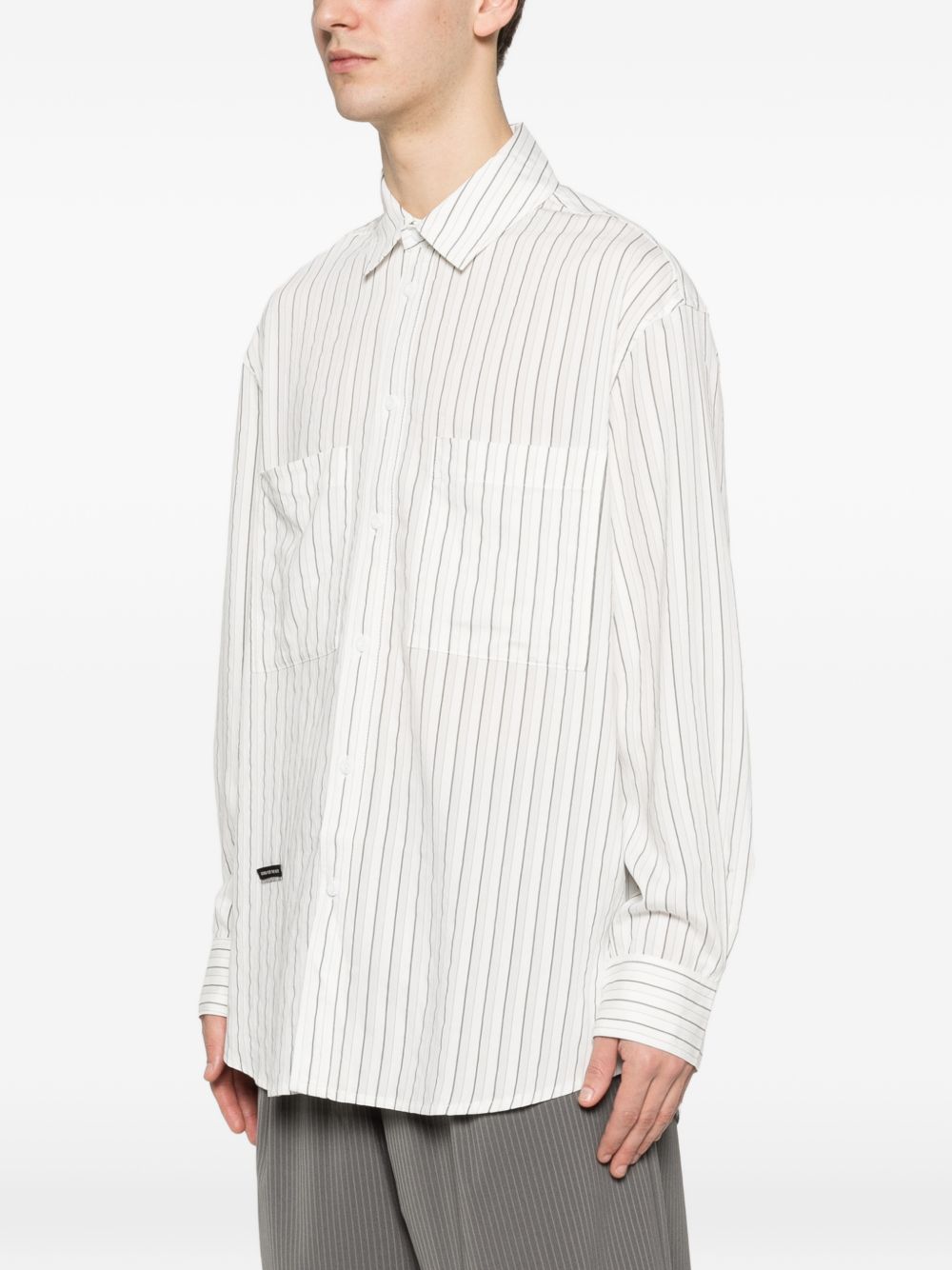 Camicia con taschino sul petto a righe in bianco Song for the mute - uomo 