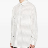 Camicia con taschino sul petto a righe in bianco Song for the mute - uomo 