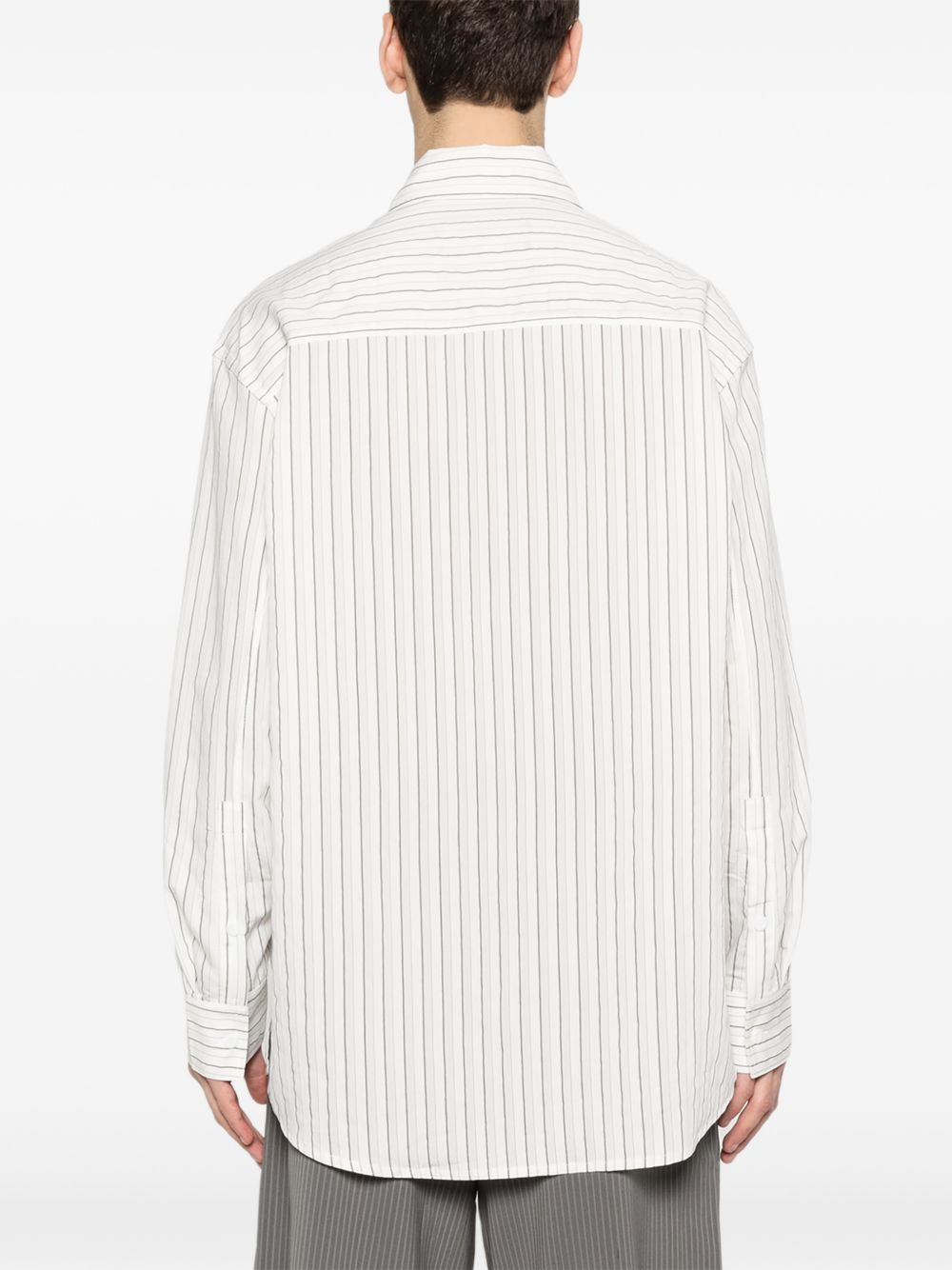 Camicia con taschino sul petto a righe in bianco Song for the mute - uomo 