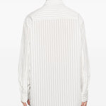 Camicia con taschino sul petto a righe in bianco Song for the mute - uomo 
