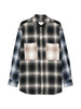 Camicia con tasca sul petto a quadri in nero Song for the mute - uomo