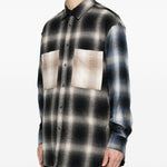 Camicia con tasca sul petto a quadri in nero Song for the mute - uomo 