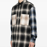 Camicia con tasca sul petto a quadri in nero Song for the mute - uomo 
